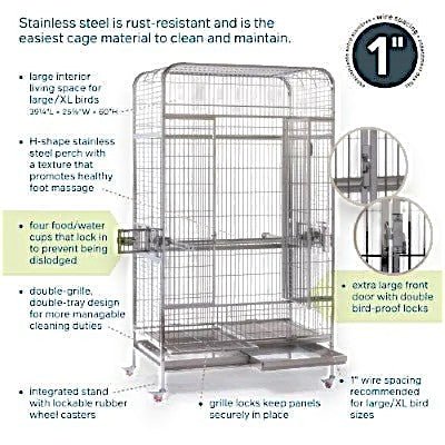 Prevue Imperial Stainless Steel Bird Cage, Extra Large